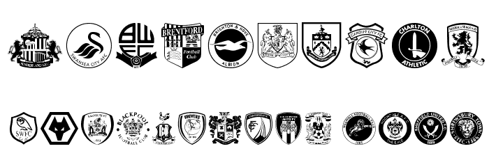 English Football Club Badges Font OTHER CHARS