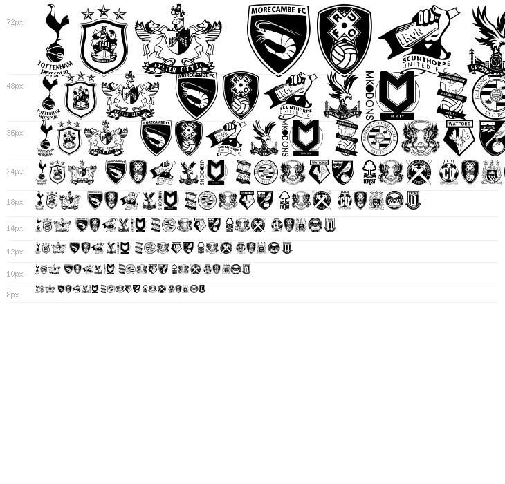 English Football Club Badges Waterfall