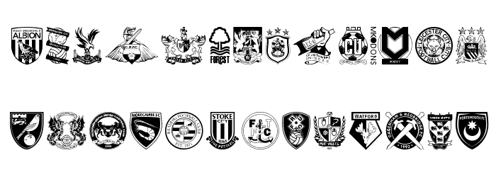 English Football Club Badges Font LOWERCASE