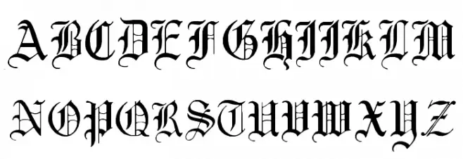 English-Gothic--17th-c- Polices MAJUSCULES