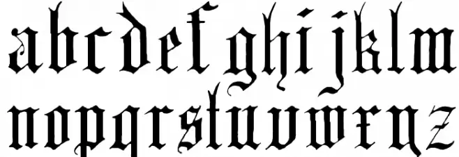 English-Gothic--17th-c- फ़ॉन्ट लोअरकेस
