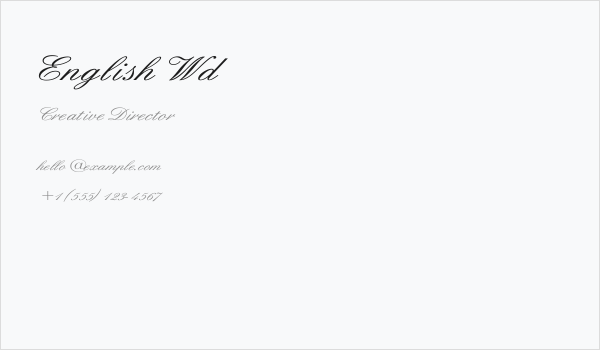 English Wd Business Card
