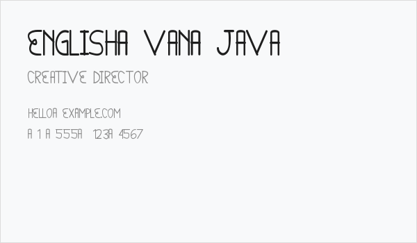 English-van-Java Business Card