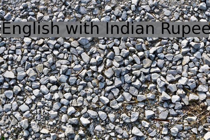 English with Indian Rupee Font examples