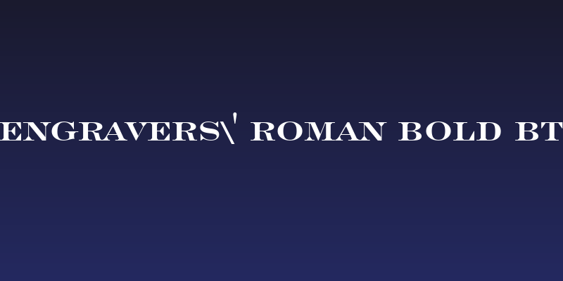 Engravers' Roman Bold BT Social Header