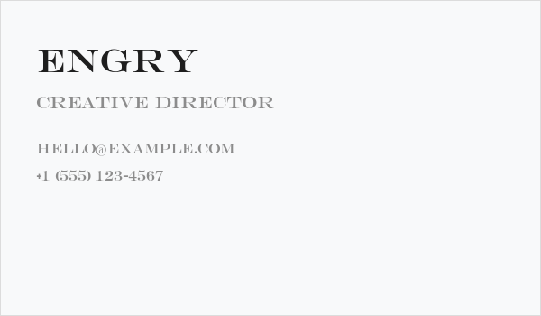 Engry Business Card