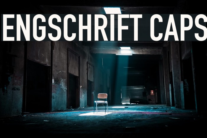 Engschrift Caps Font examples