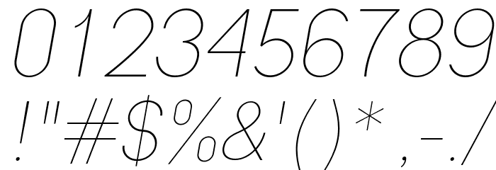 Engula Thin Italic Font OTHER CHARS