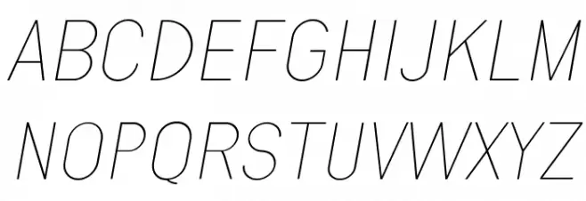 Engula Thin Italic 字体 大写