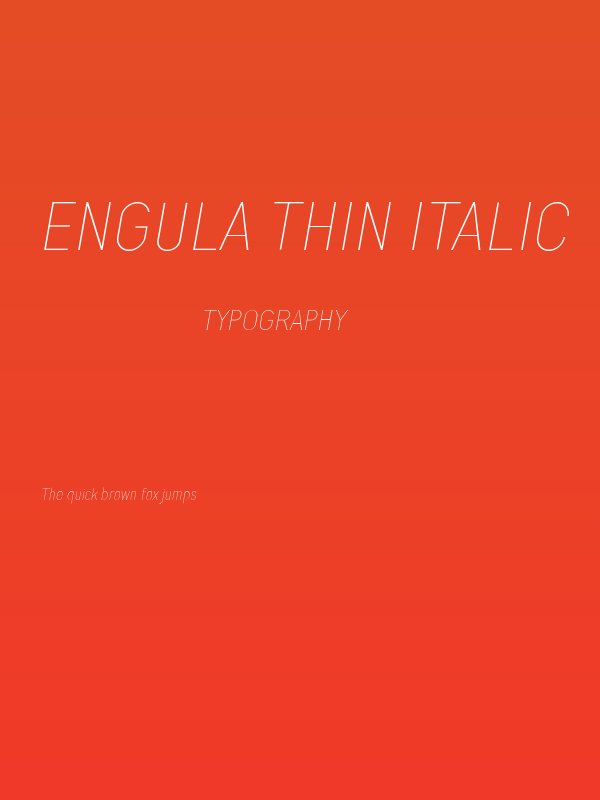 Engula Thin Italic Poster