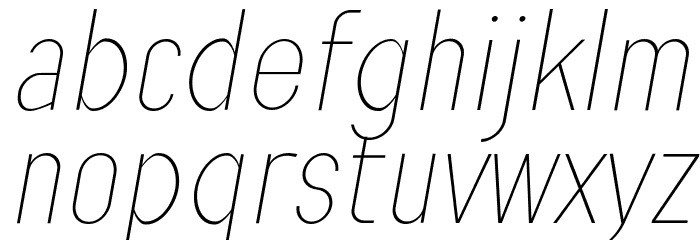 Engula Thin Italic Font LOWERCASE