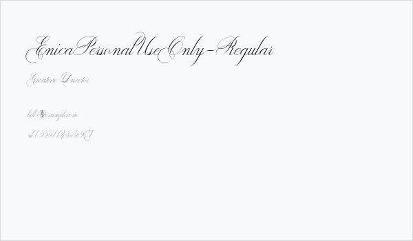 EnicaPersonalUseOnly-Regular Business Card