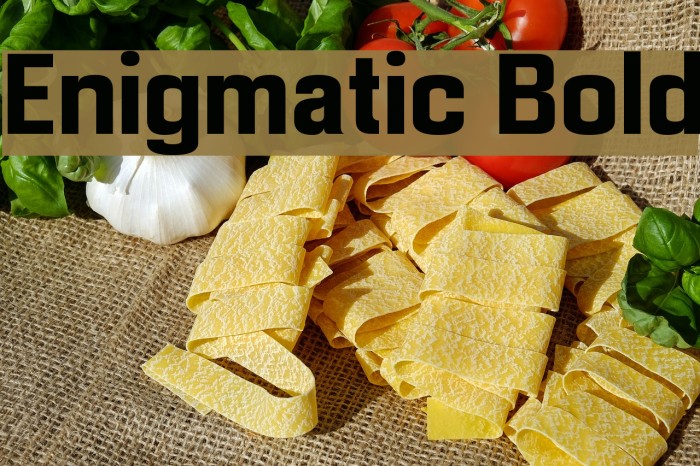 Enigmatic Bold Font examples