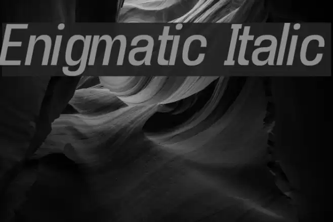 Enigmatic Italic Font examples
