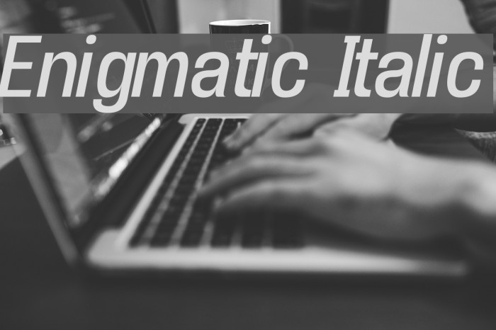 Enigmatic Italic Font examples
