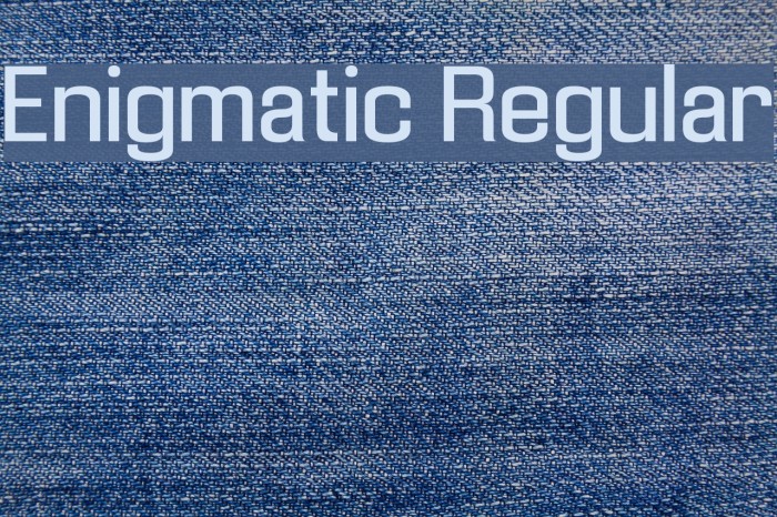 Enigmatic Regular Font examples