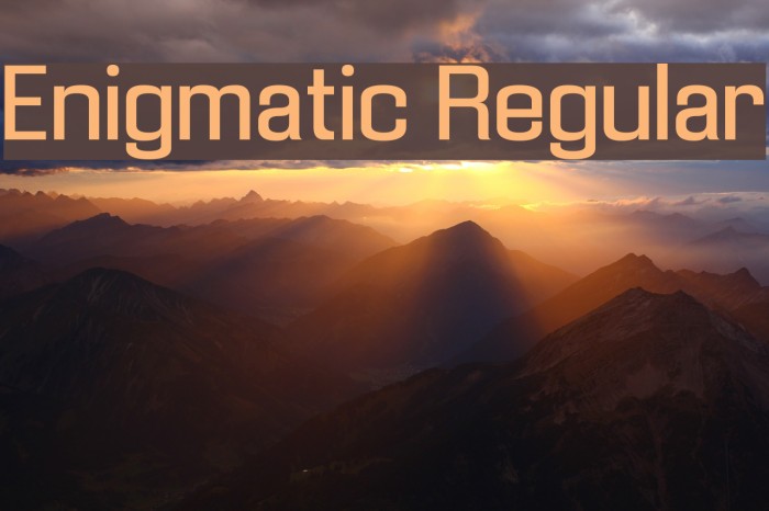 Enigmatic Regular Font examples