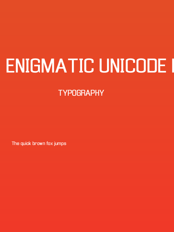 Enigmatic Unicode Regular Poster
