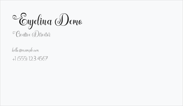 Enjelina Demo Business Card