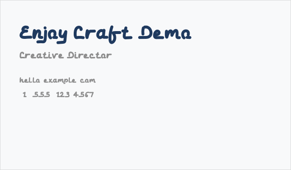 Enjoy Craft Demo Business Card