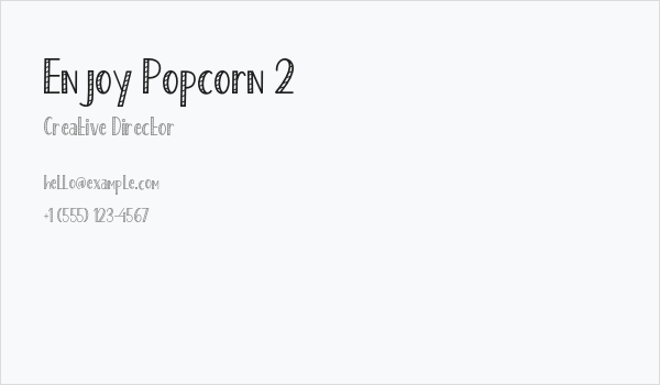 Enjoy Popcorn 2 Business Card