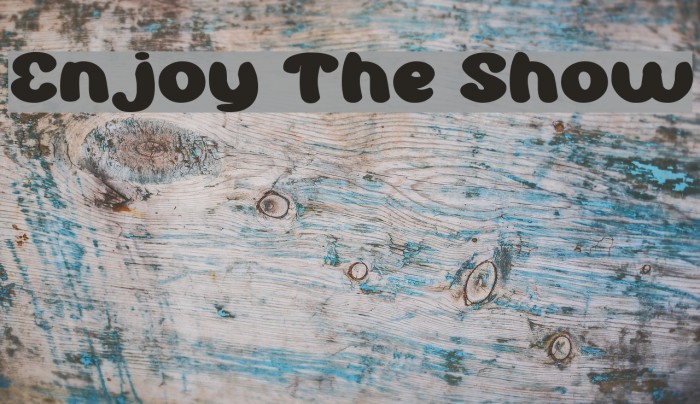 Enjoy The Show Font examples
