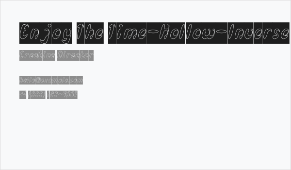 Enjoy The Time-Hollow-Inverse Business Card