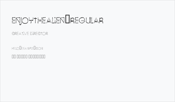 EnjoyTheAlien-Regular Business Card