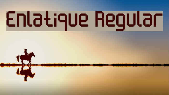 Enlatique Regular Font examples