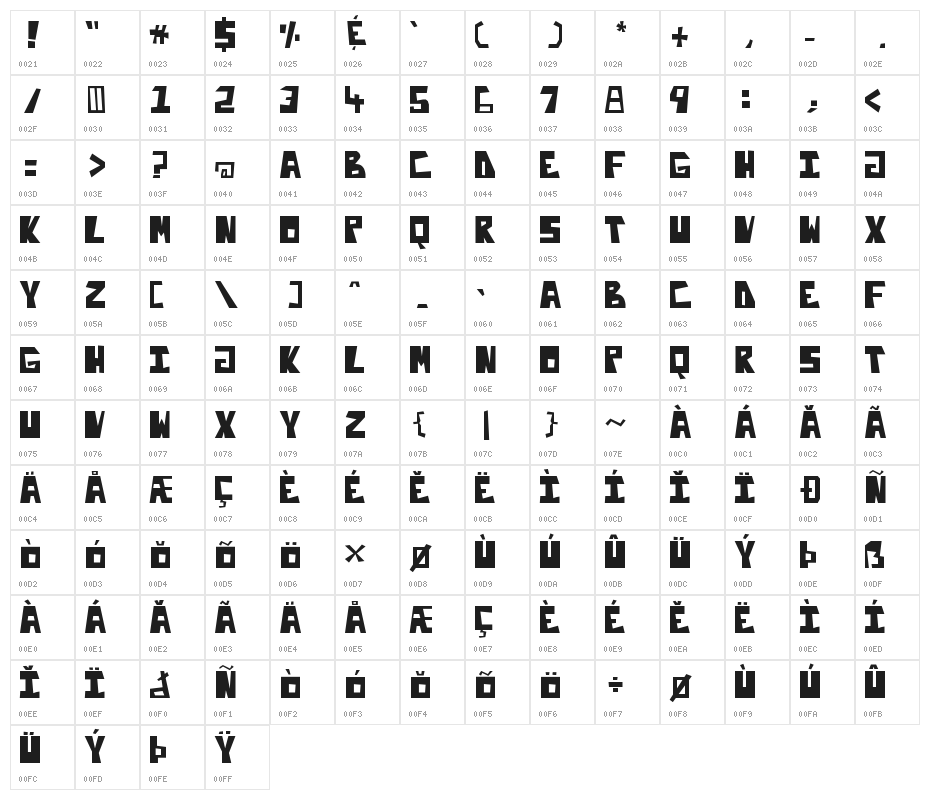 Enliteleo Character Map