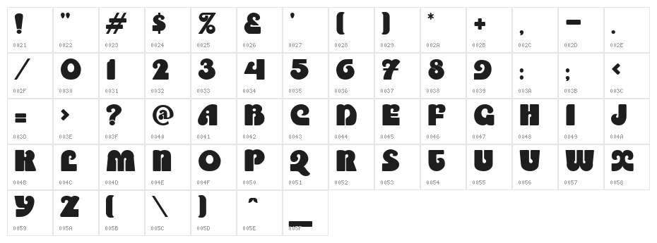 Enliven Regular Character Map