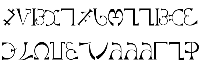 Enochian Plain Font LOWERCASE