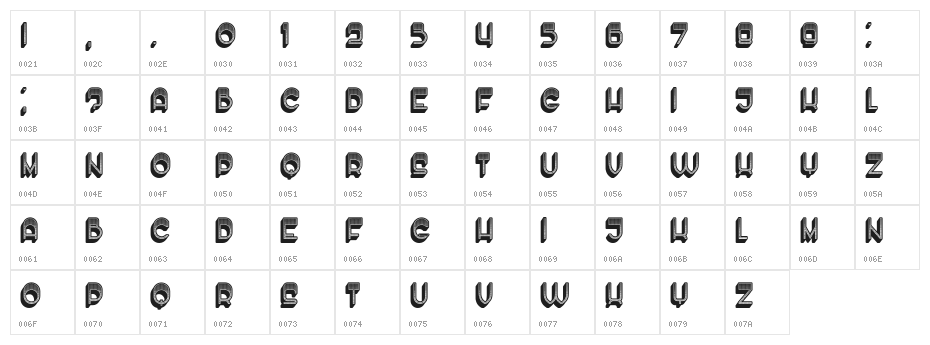 Enough Light Regular Character Map