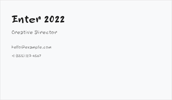 Enter 2022 Business Card