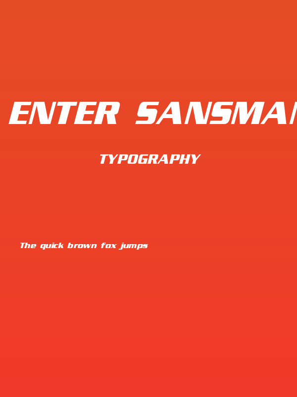 Enter Sansman Bold Italic Poster