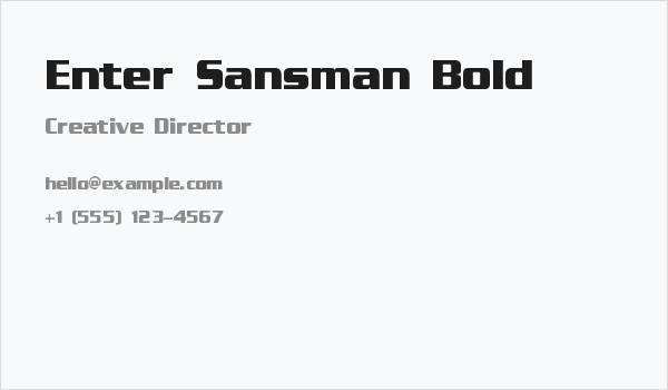 Enter Sansman Bold Business Card