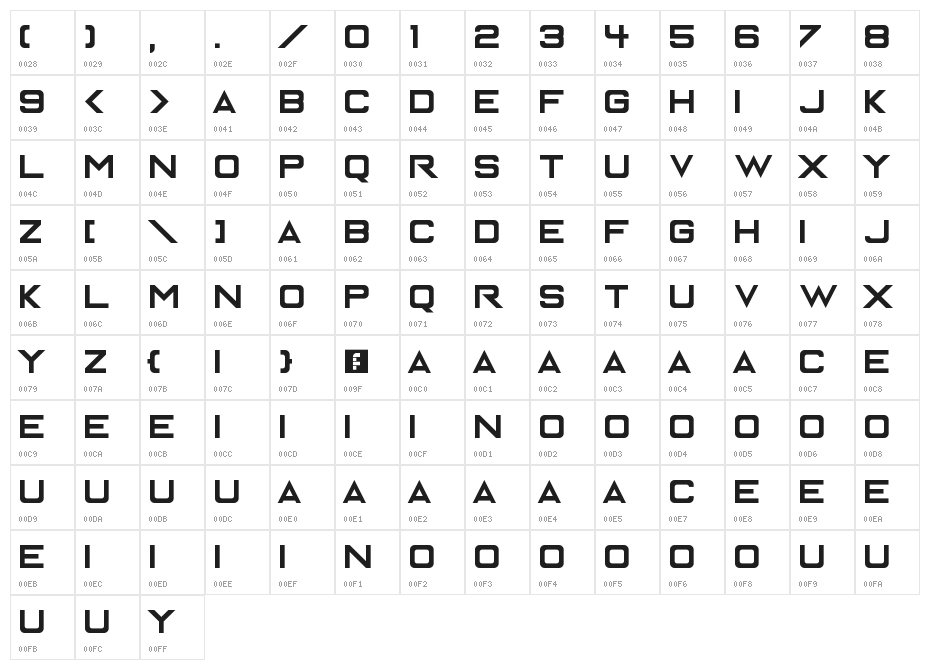 Enter The Grid Regular Character Map