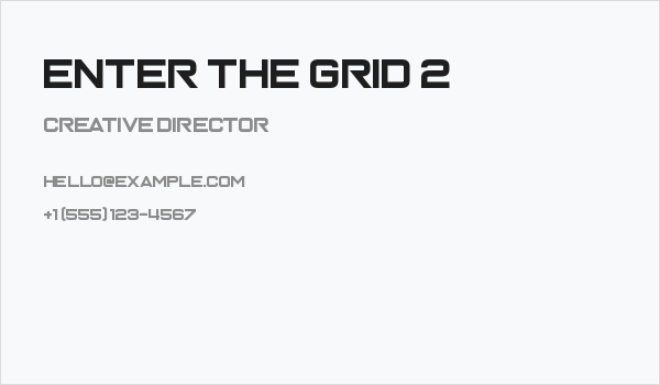 Enter the Grid 2 Business Card