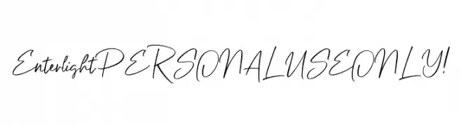 Enterlight PERSONAL USE ONLY!  Free Fonts Download