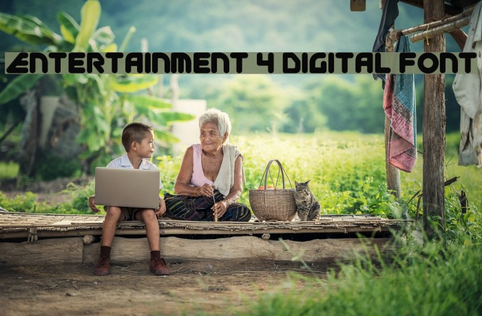 Entertainment 4 Digital Font Font examples