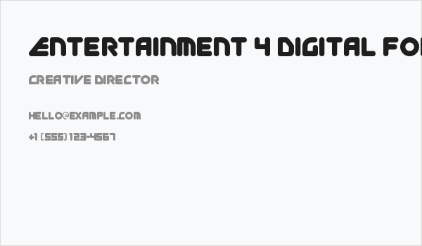 Entertainment 4 Digital Font Business Card