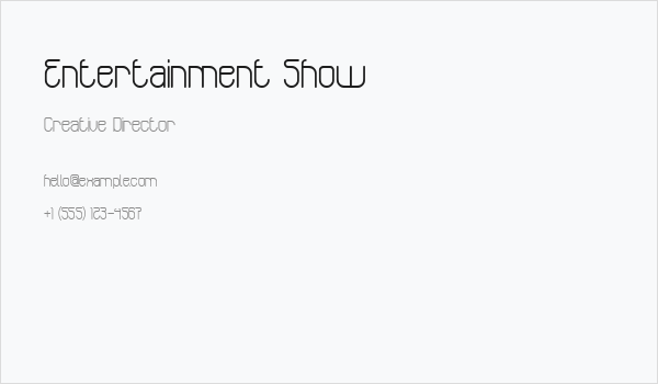Entertainment Show Business Card