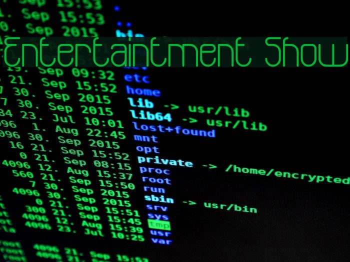 Entertaintment Show Font examples