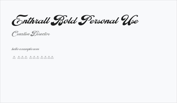 Enthrall Bold Personal Use Business Card