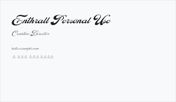 Enthrall Personal Use Business Card