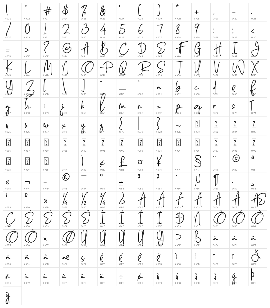 Enthusiast Behavior Character Map