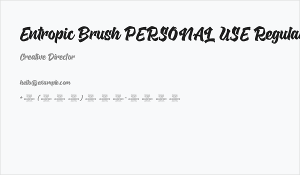 Entropic Brush PERSONAL USE Regular Business Card