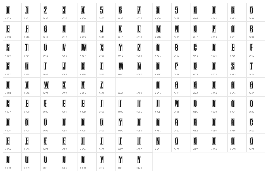 Envelope Character Map