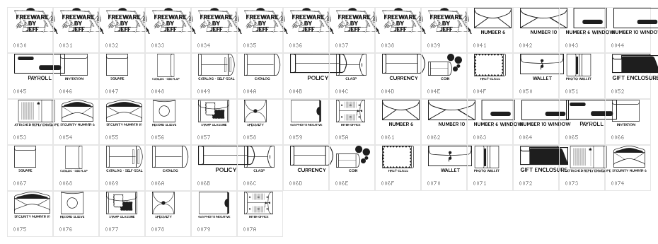 Envelopes JL Character Map