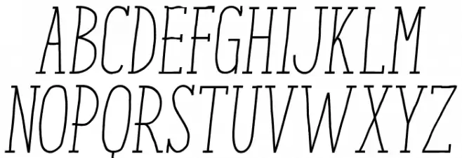 Enyo Slab Light Italic फ़ॉन्ट अपरकेस